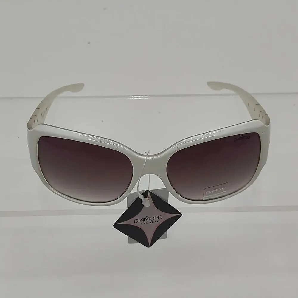 302diamond vision white sunglasses with